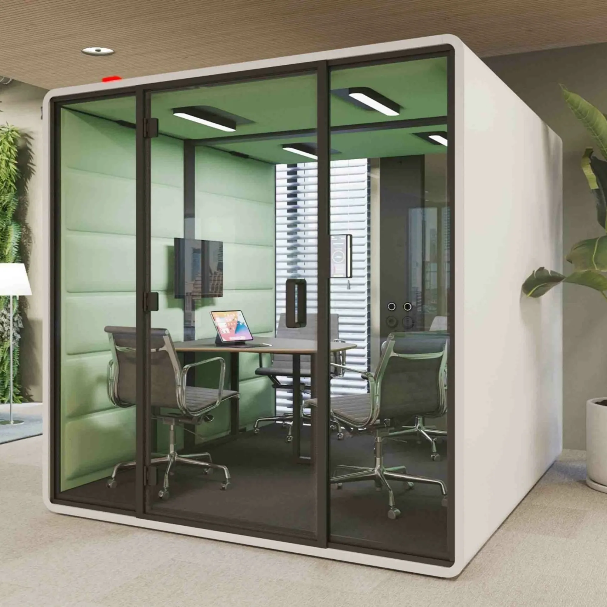 Mikomax Hushoffice HushFree Hushfree.L nieuw_vergaderunit concentratie akoestische hybride werkplek