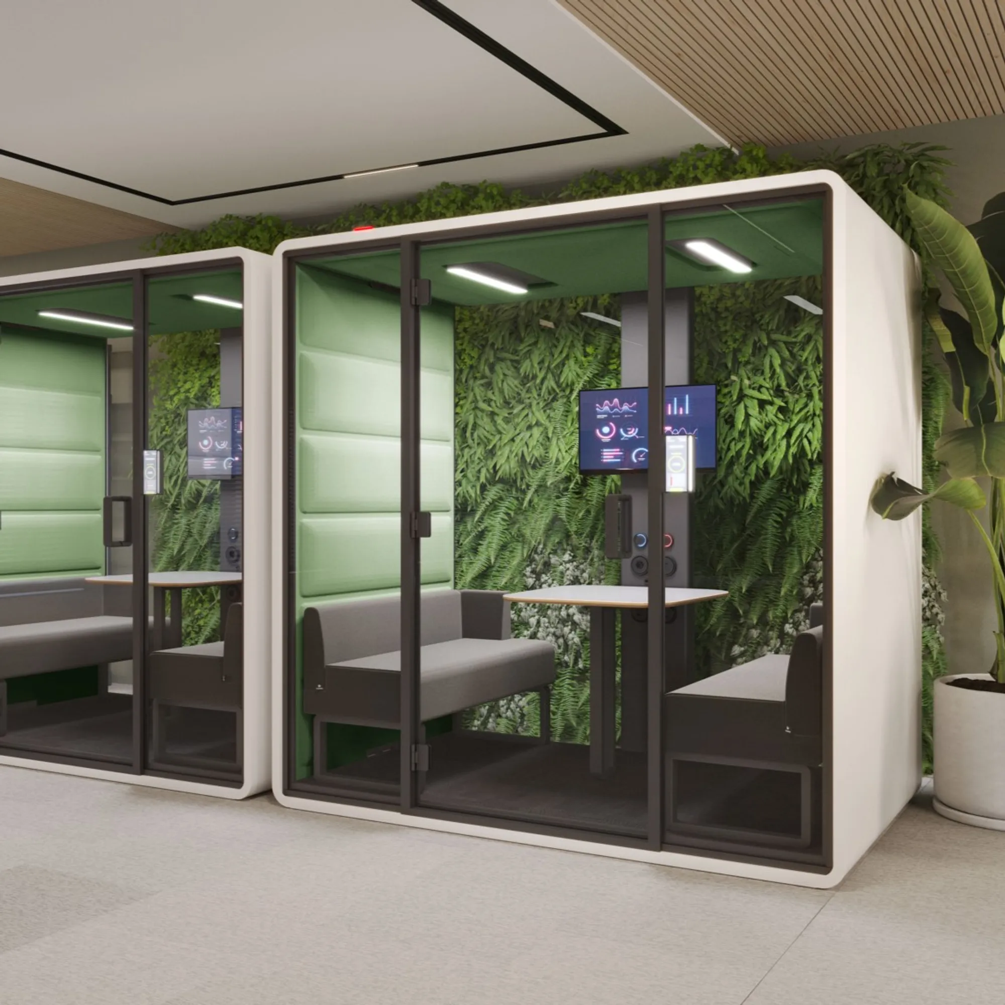 Mikomax Hushoffice HushFree Hushfree.M nieuw_vergaderunit concentratie akoestische hybride werkplek